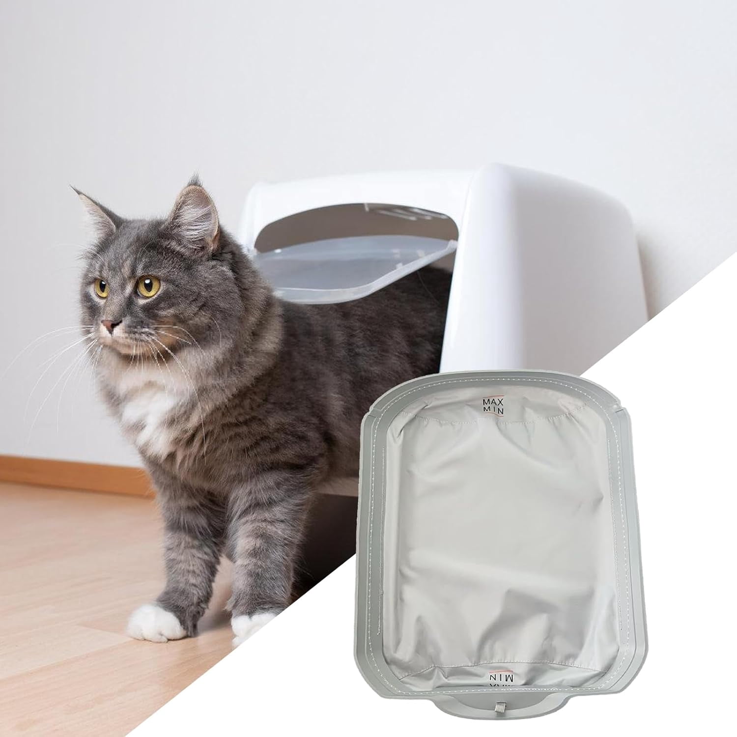 Automatic Cat Litter Box Liner Tray, Triple-Layer Scratchproof Soft Replacement Pad for Self-Cleaning Litter Boxes, Easy Install Pet Supplies Accessories, Universal Fit (K)