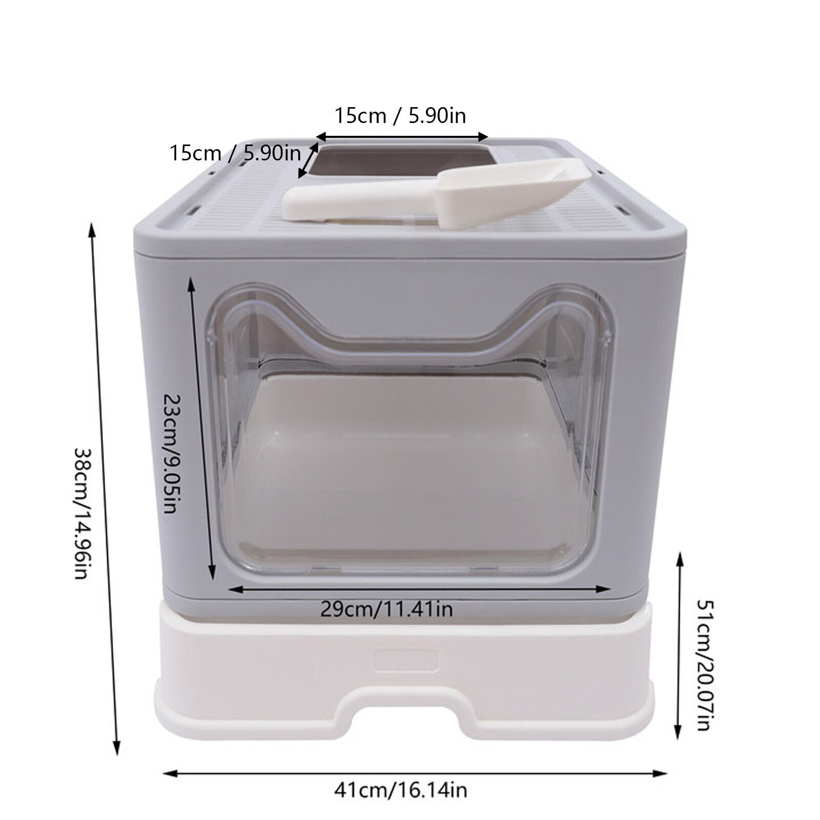 Automatic Cat Litter Box Safety Protection with Filter Clear Door Large Space
