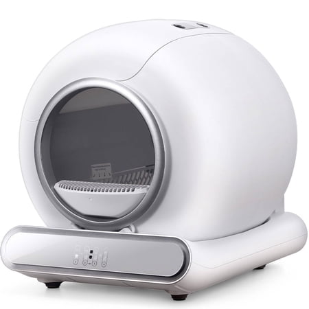Automatic Cat Litter Box Self Cleaning with Lid & Enclosure, Extra Large 65L+9L Cat Litter Box Furniture for Multiple Cats, Smart APP Control, Odor-Free Liners, Quiet & Safe Cat Litter Box for Home