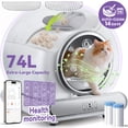 thumbnail image 1 of Automatic Cat Litter Box, Self-Cleaning Litter Box, Wifi-Enabled with 2.4G APP Control, Designed for Multiple Cats, Odor Removal, No-Disturb, Sensor Safety, Large 65+9L Capacity, 1 of 11