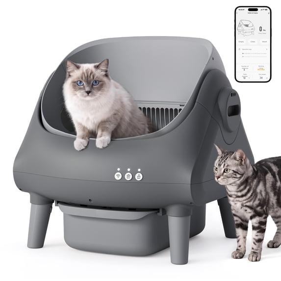 Automatic Cat Litter Box, Self-Cleaning Litter Box with Odor-Control ...