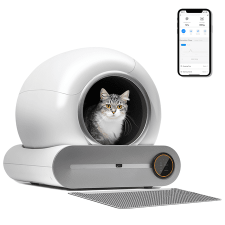 Automatic Cat Litter Box , Suitable For 1-3 Cats, Self-cleaning 65l+9l Large Capacity Cleaning Robot, App Control/odor Removal/safety Protection Smart Cat Litter Box