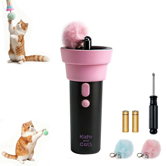 Automatic Cat Teaser Launcher, Electric Cat Wand Toy with Telescopic Rope for Bored Indoor Pets
