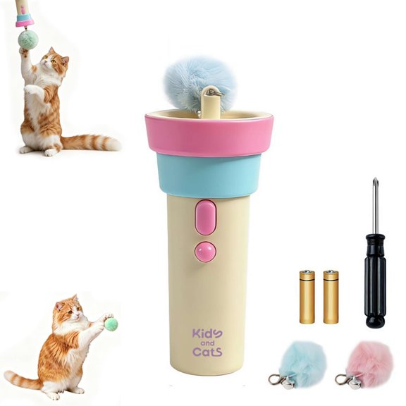 Automatic Cat Teaser Launcher, Electric Cat Wand Toy with Telescopic Rope for Bored Indoor Pets