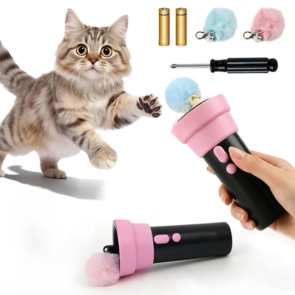 Automatic Cat Teaser Launcher, Electric Telescoping Interactive Cat Toy for Indoor Kitten Enrichment & Exercise Machine