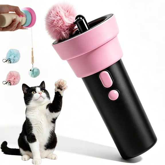 Automatic Cat Teaser Launcher for Indoor Cats, Interactive Electric Cat Wand Toy with Feather Refills, USB Rechargeable Self Play Cat Toy for Exercise Hunting Training & Energy Release