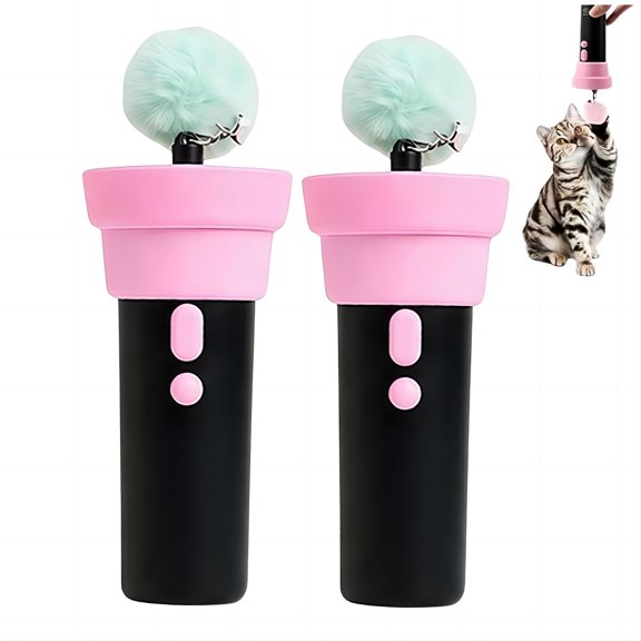 Automatic Cat Teaser Launcher, Telescopic Rope Interactive Cat Wand, Electric Cat Wand Toy for Indoor Cats