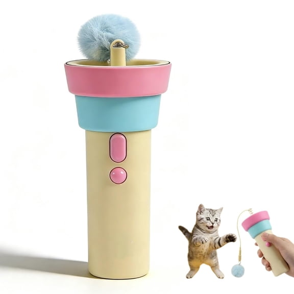 Automatic Cat Teaser Launcher& Telescopic Rope Launcher,Automatic Retraction Interactive Cat Toy for Indoor Cats,Boredom Relief Enrichment Toy for Adult Cats & Kittens