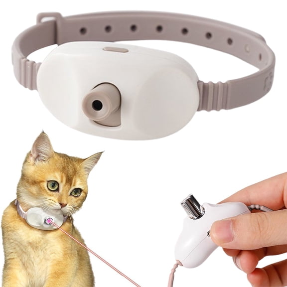 Automatic Cat Toy Collar, Wearable Interactive LED Flashing Toy with Bell, USB Rechargeable Exercise Toy for Indoor Cats, Motion Activated, Yin-09