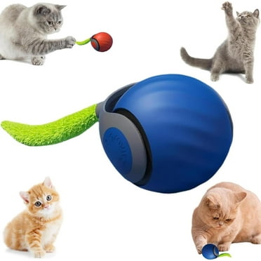 Automatic Cat Toy - Speedy Tail 2.0, Speedy Tail Cat Toy, Interactive Cat Toy for Indoor Cats, Automatic Moving Cat Toy Ball, USB Rechargeable Smart Cat Toys Ball, Two Speed Adjustment