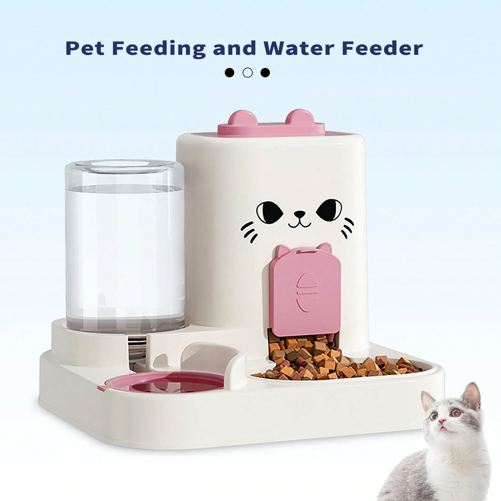 Automatic Cat Water Dispenser – 2-In-1 Large Capacity Drinking Fountain For All Cats, Available In Pink, Gray, Orange & Green