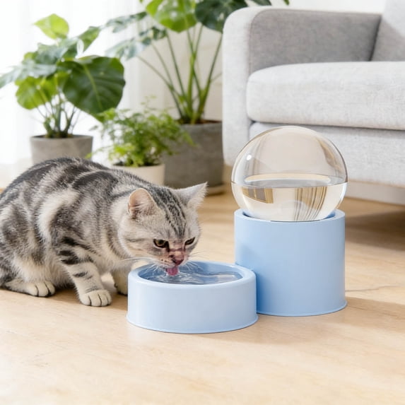 Automatic Cat Water Dispenser – Gravity-Fed Pet Water Bowl, No-Power Auto Refill Waterer for Cats & Small Puppies, Anti-Overflow & Food-Safe Design