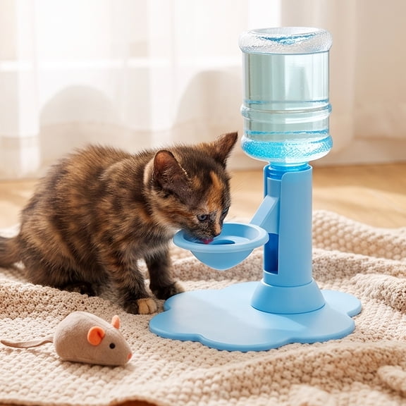 Automatic Cat Water Dispenser with Adjustable Height, Anti-Spill Pet Hydration Station with Petal Base, Gravity Fed Water Bowl for Kittens