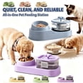 thumbnail image 1 of Automatic Cat Water Fountain with Food Bowl,2 in 1 Pet Feeder and Drinking Fountain with Splash-Free Design, Anti-Slide Base for Cats and Small Dogs _ #03 _ Yellow _ A, 1 of 6