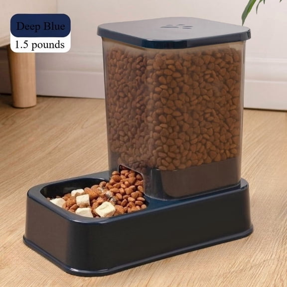 Automatic Cat and Dog Feeder with Drinker - Pet Food Bowl and Drinker Set,Smart Portion Control for Cat and Dog,Without Battery
