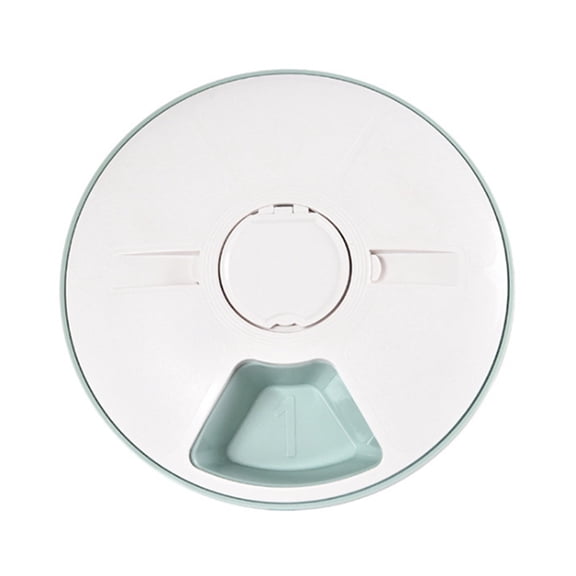 Automatic Cats Feeder Timed Small Pet Feeder Voice Recorder 6 Compartments with Voice Recorder 6 Meals Meal Timing