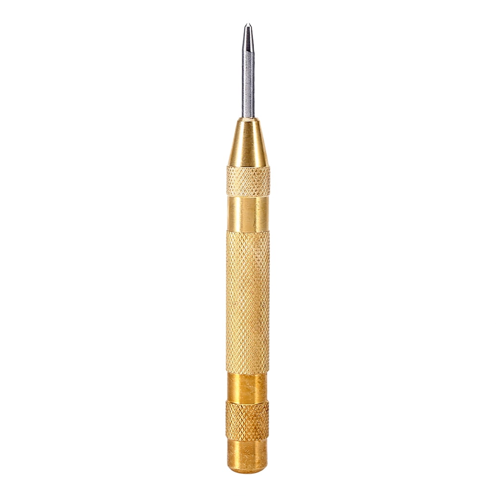 Automatic Center Punch 5Inch Spring Loaded Punch Tool for Steel Wood Plastic Determine Drilling Position, Gold
