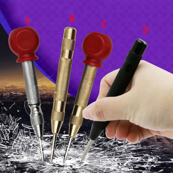 Automatic Center Punch | Ngxiha Hss Spring Center Punch Stator, Spring-Loaded Automatic Center Punch Creates Perfect Starter Dimples in Hardened, Punch Tool Marker Scriber - 1 Pc - Wood