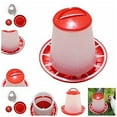 thumbnail image 1 of Automatic Chick Feeder and Waterer Set Hanging Poultry Drinker Dispenser Durable Kit for Small Birds Chickens Turkeys Quails, 1 of 3