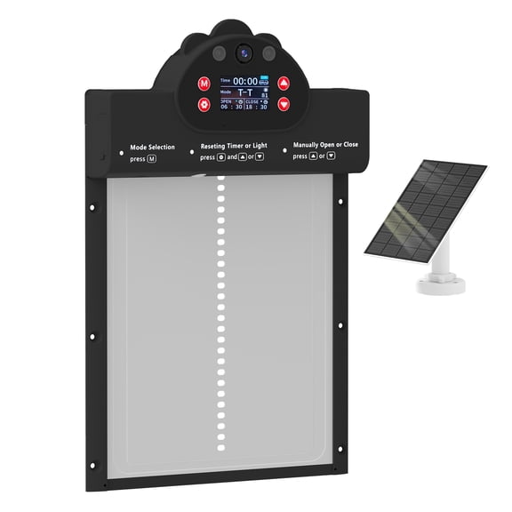Automatic Chicken Coop Door 2K HD AI Camera WiFi Solar Powered, Remote Control Poultry Door Opener with 5200mAh Battery