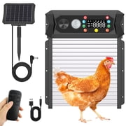 ZALALOVA Automatic Chicken Coop Door,Roll-Up Anti-Jam Solar Chicken Coop Door with Timer Light Sensor,Remote Control Chicken Coop Door LCD Display with 6 Modes for Chickens Ducks