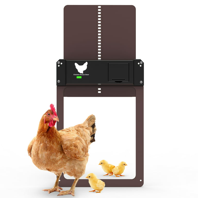 Automatic Chicken Coop Door Opener Battery Powered, Auto Chicken Door,  Electric Chicken Door with Upgrated Light Sensor, Weatherproof Opener and