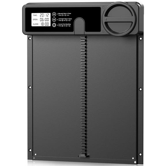Automatic Chicken Coop Door - Reinforced Gear Drive System, Large Automatic Chicken Door with Timer & Manual Mode, Battery Powered r | Aluminum Alloy | Anti-Pinch | External Gear Track
