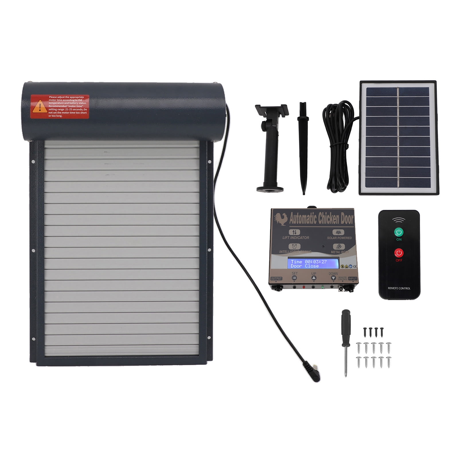 Automatic Chicken Coop Door Solar Powered Opener with Timer Light