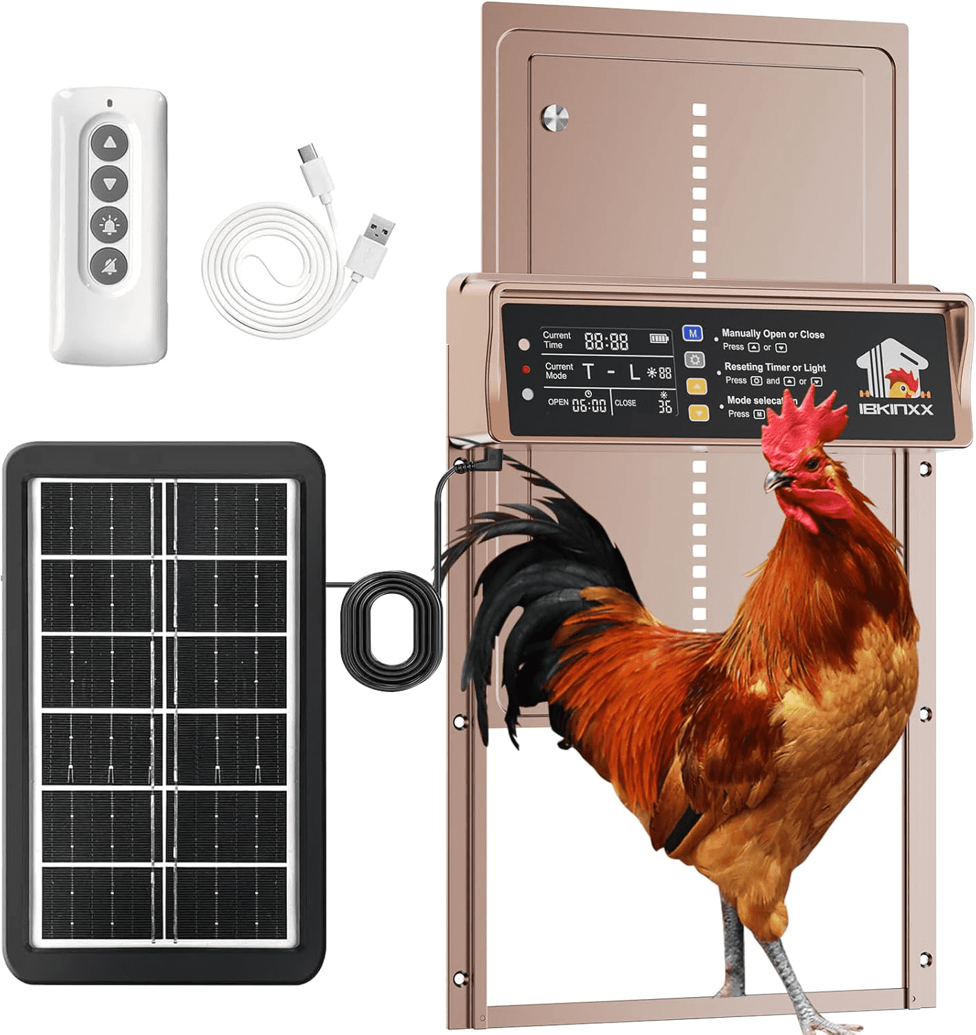 Automatic Chicken Coop Door Solar Powered with Timer & Light Sensor ...