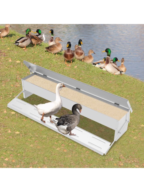Automatic Chicken Feeder 22LB Large Capacity Treadle Activated Step-On Poultry Feeder, Pest Proof Galvanized Metal for Backyard Chickens, Ducks & Geese, Keeps Feed Dry & Rodents Out (10kg Capacity)