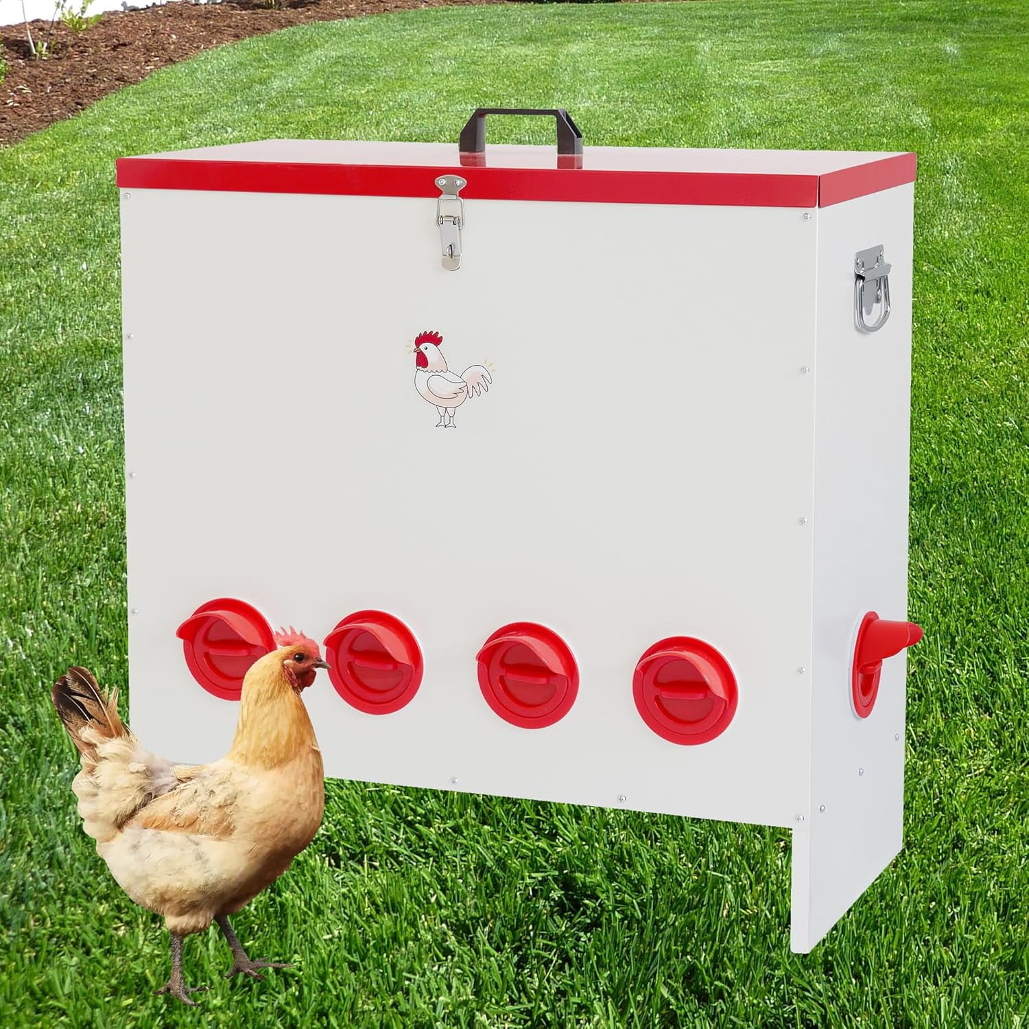 Automatic Chicken Feeder No Waste, 30/50/95 Pounds Poultry Feeder Box
