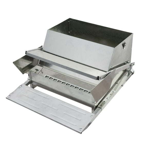 Automatic Chicken Treadle Feeder, 25 LB Galvanized Steel Poultry Feeder, Rat & Rodent Proof, Outdoor Use, Grandpas Treadle Chicken Feeder Kit, No Waste, 10 Chickens for 11 Days
