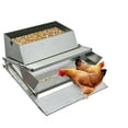 Automatic Chicken Treadle Feeder, 25 LB Large Galvanized Steel Poultry Feeder, Rat & Rodent