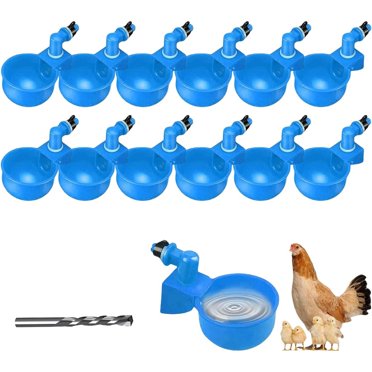 1 Pint Chicken & Quail Feeder Water Cup – Yellow Plastic For Bird Cages
