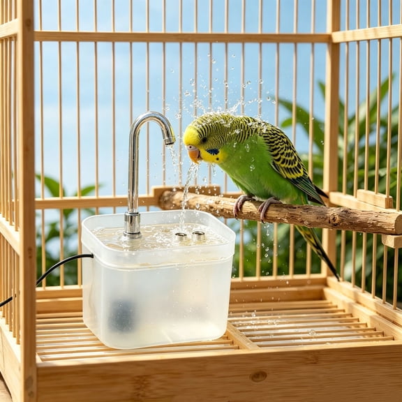 Automatic Circulating Water Bird Bath Shower Box Parrot Bath Tub Running Birdbath for Parrots Budgie Plumage Clean Cage Supplies