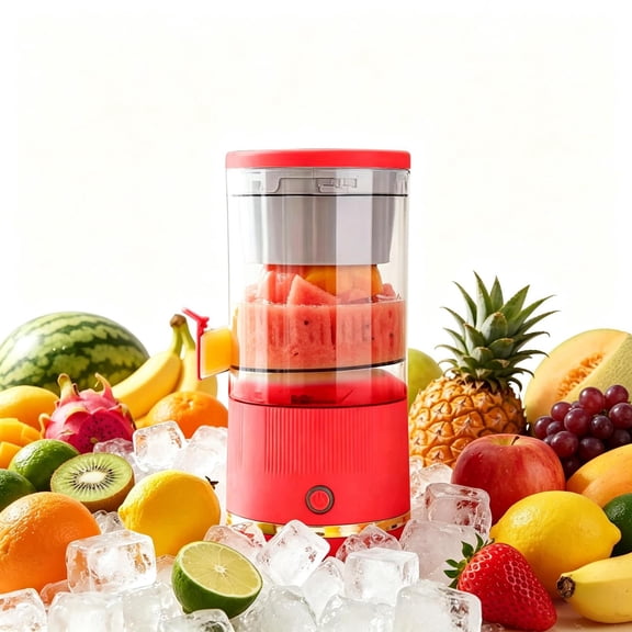 Automatic Citrus Juicer Blender, Portable Orange Juicer, Hands-Free Fruit & Vegetable Juicer Blender for Home Kitchen,Red
