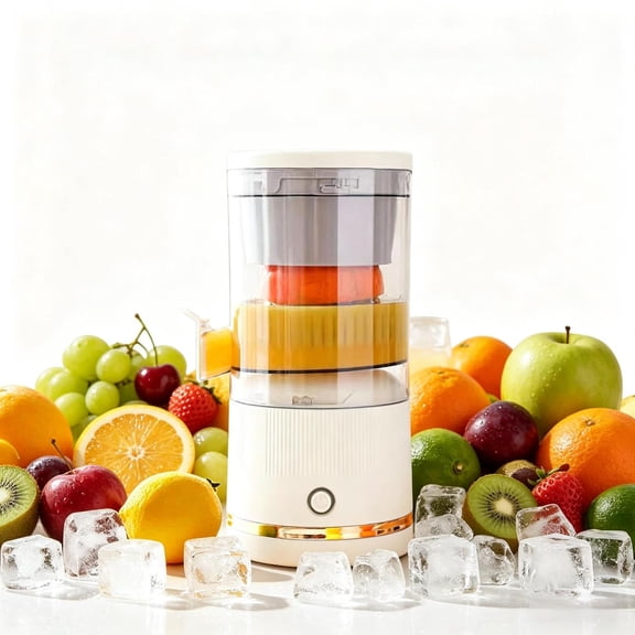 Automatic Citrus Juicer Blender, Portable Orange Juicer, Hands-Free Fruit & Vegetable Juicer Blender for Home Kitchen,White