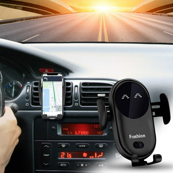 Automatic Clamping Wireless Car Charger, Smart Infrared Sensor Vent Phone Mount, Hands-Free Bracket Stand with Fast Charging, Secure Holder