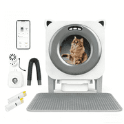 Automatic Cleaning Cat Litter Box 69L Smart Kitty Litter box Self cleaning with Odor Purification System and Waste Bag APP Control Health Monitoring
