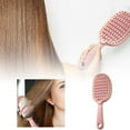 thumbnail image 1 of Automatic Cleaning Hair Brush Vent Detangler for Fast Drying Styling Wet or Dry Hair Curved Brush Women Men Kids, 1 of 5
