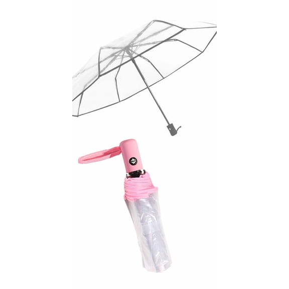 Automatic Clear Bubble Umbrella Transparent Dome Umbrella Windproof Rain Umbrella Korean Style UV Protection Portable Travel Umbrella for Women Girls