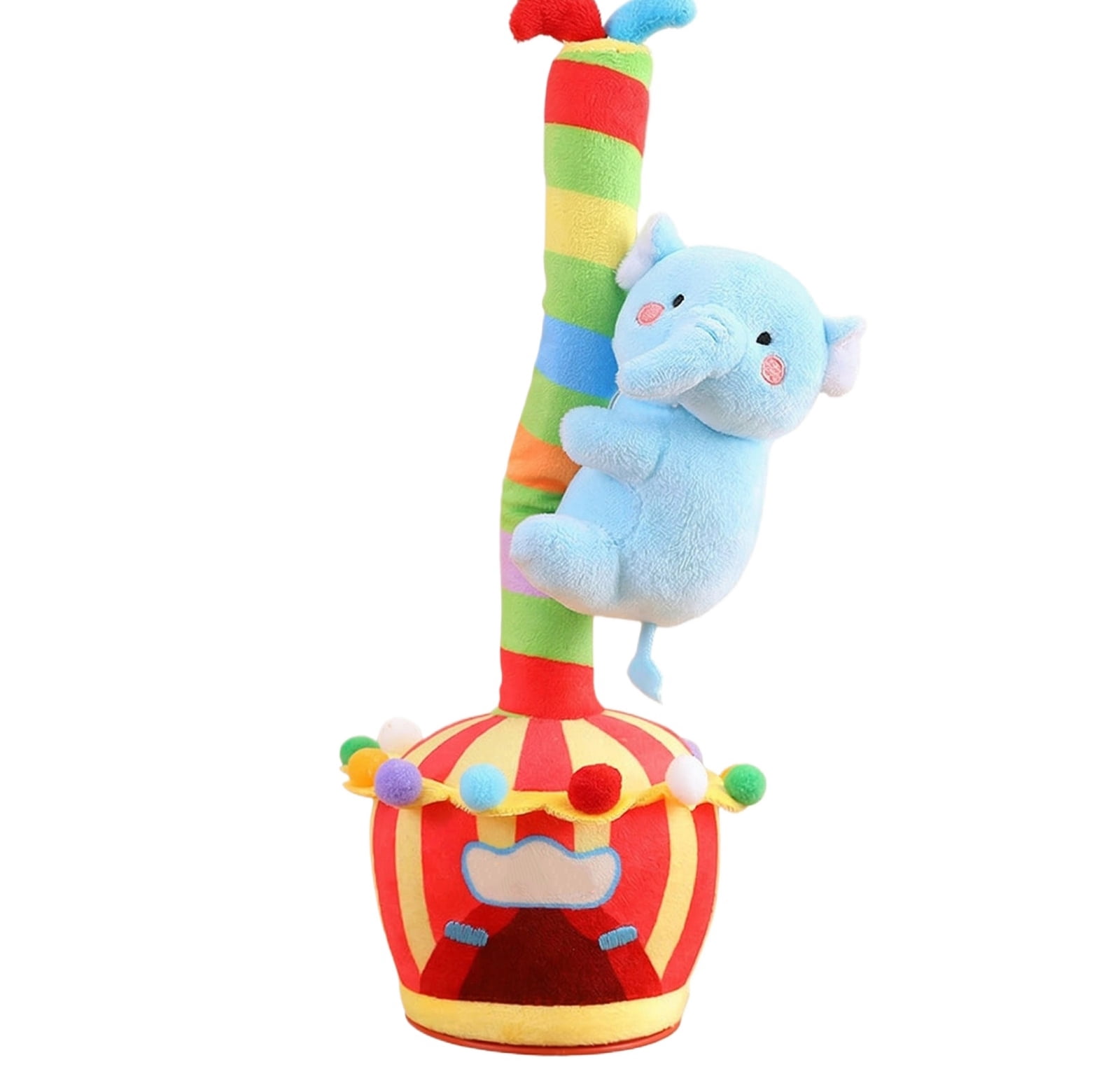Automatic Climbing elephant Plush Toy - Electric Rotating Stuffed Animal with Circus Tent Pole Base, Baby Sensory & Toddler Interactive Toy, Kids Birthday Gift & Themed Toy (elephant,1PC)