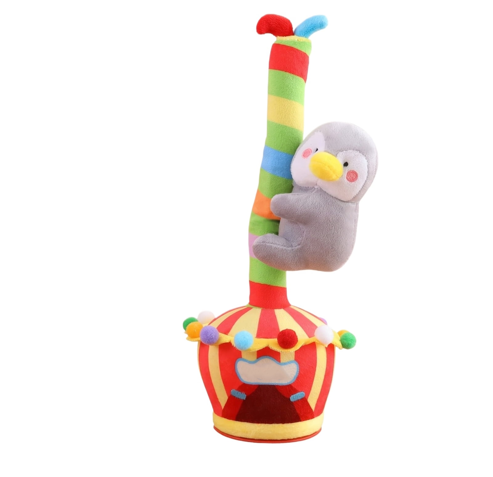 Automatic Climbing penguin Plush Toy - Electric Rotating Stuffed Animal with Circus Tent Pole Base, Baby Sensory & Toddler Interactive Toy, Kids Birthday Gift & Circus Themed Toy (penguin,1PC)