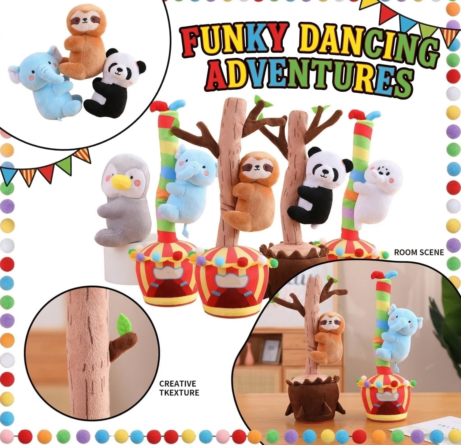 Automatic Climbing sloth Plush Toy - Electric Rotating Stuffed Animal ...