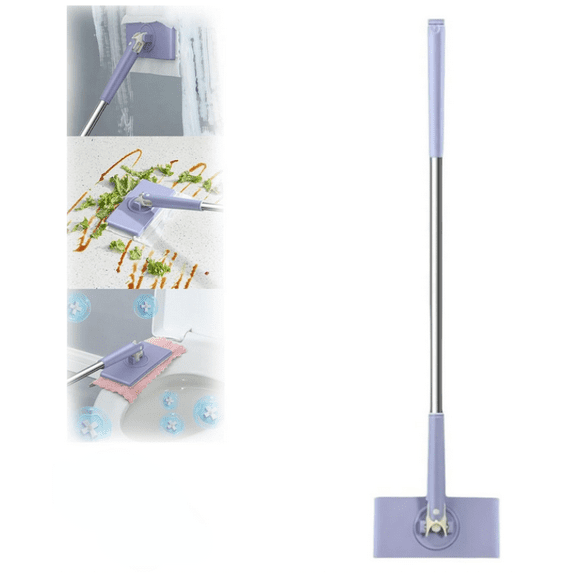 Automatic Cloth Changing Mini Mop, No-Touch Dirty Cleaning Flat Dust Mop, One-Touch Cloths Changing Mops, Cloth Clamp Mops - (95cm/34.7")