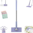 thumbnail image 1 of Automatic Cloth Changing Mini Mop, No-Wash Mop, Uses Disposable Face Towel with One-Button Clamping, Hands Replacement Dust Mop with Innovative Microfiber Pads, for Home Bathroom(37.4in + Cloth*1), 1 of 8
