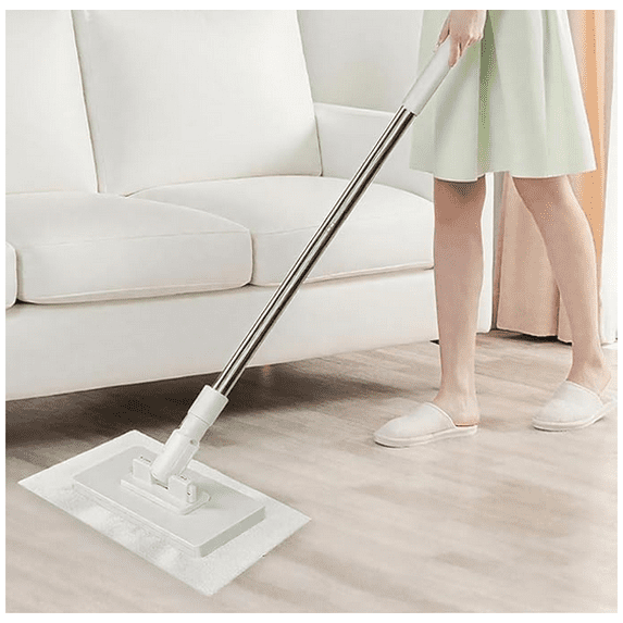 Automatic Cloth Changing Mini Mop,Snap Grip Mini Mop with 10 Cleaning Cloth,360°Rotating Head Push-Pull Handle Design,Zero Touch Minimop for Bathroom,Kitchen