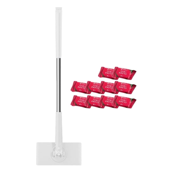 Automatic Cloth Changing Mop With Push Pull Handle Design And 360 Degree Rotating Head Compatible With Towel Mops For Floor And Wall Cleaning (White)