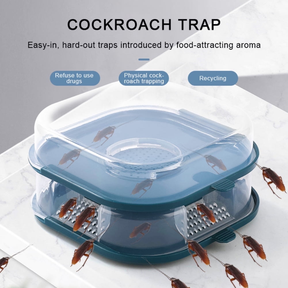 Automatic Cockroach Trap, Indoor Cockroach Lights Sticky Dome Bed Bug Trap , Cockroach Killer Lamp Catcher for Inside Your Home Cockroach House Insects Bugs Capture Bait Trap Catcher Box