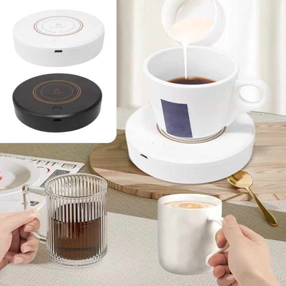 Automatic Coffee Stirrer | Rechargeable Magnetic Beverage Mixer | Food-Grade Plastic | Quiet Hands-Free Operation | Portable Design | 13.5x12x3.5cm | 1 Chassis Included